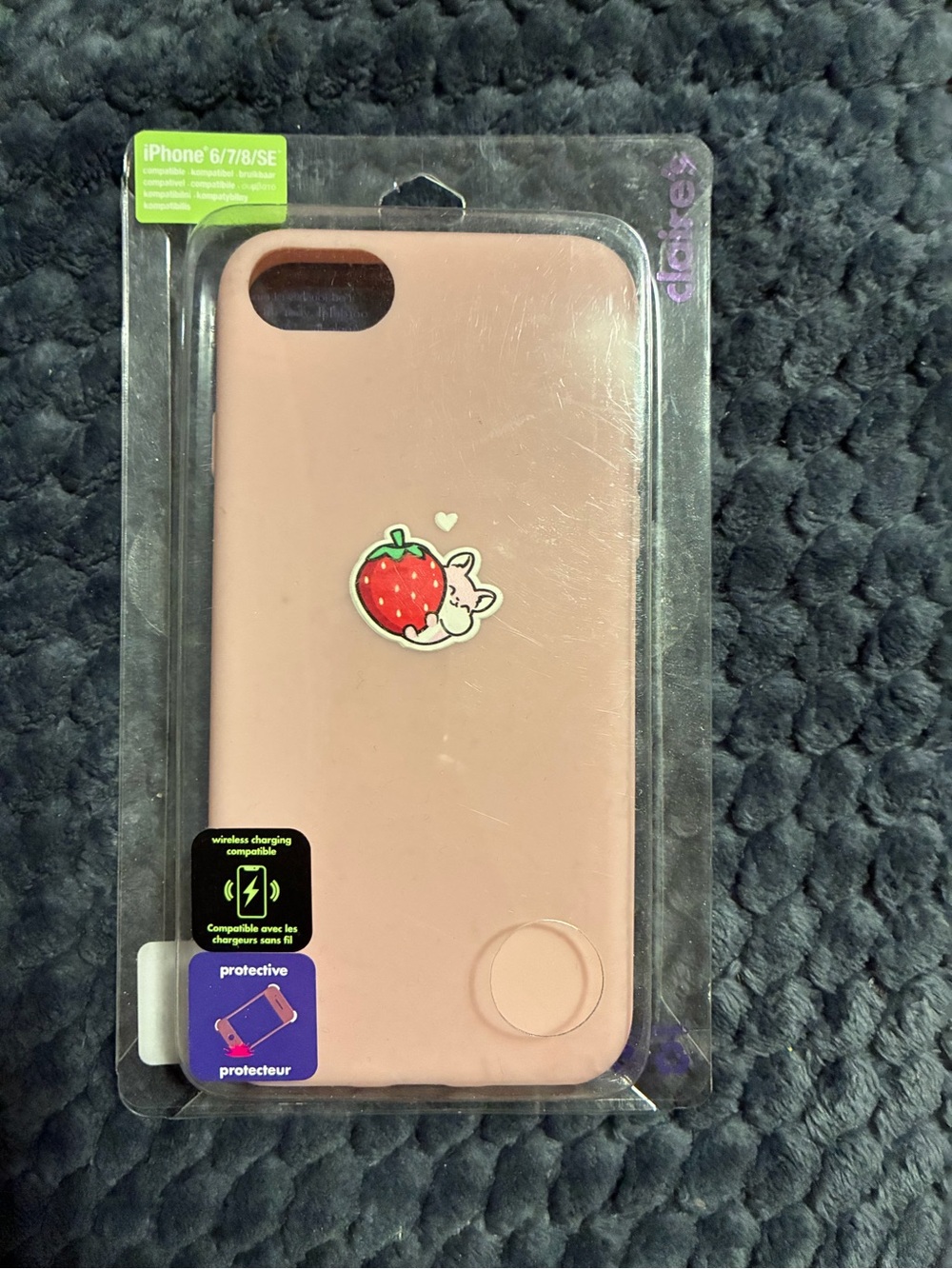 Claire's Light Pink Strawberry Bunny iPhone Case for 6/7/8/SE